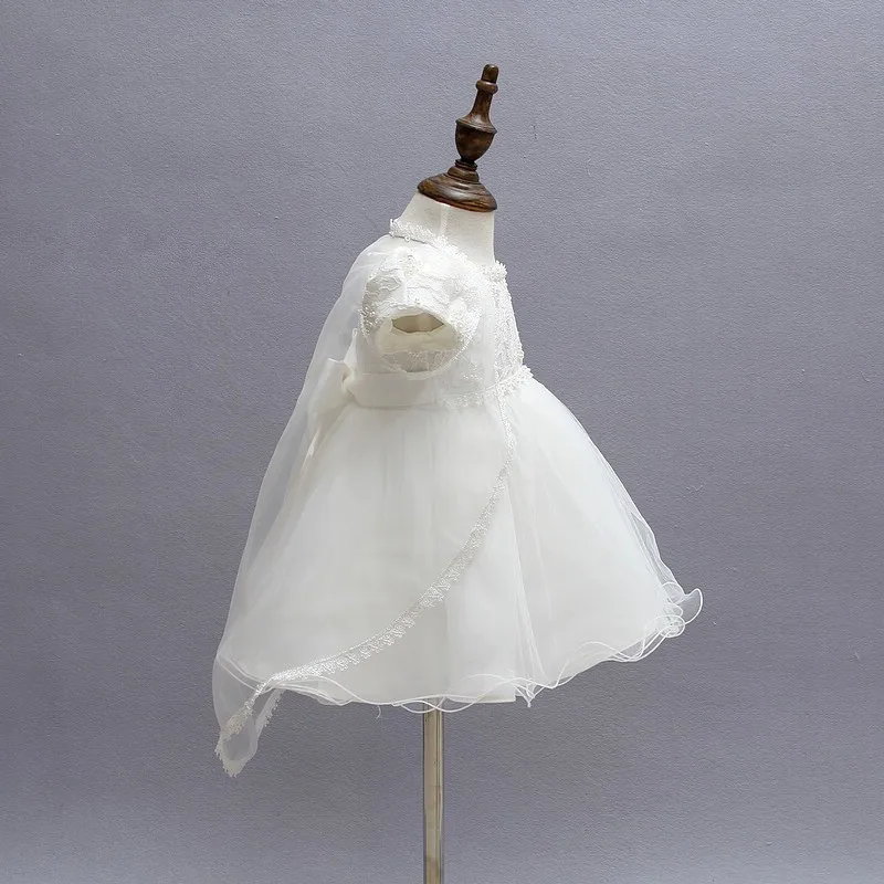Платье кружевное атласное с вышивкой 3 шт./компл.|baptism christening|baby girls baptismbaby girl party dress