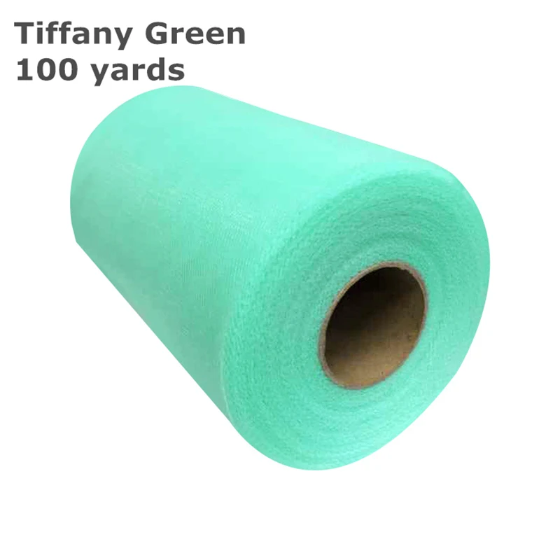 Tiffany Green Белый, розовый тюль в рулоне 15 см* 100 ярдов, свадебное украшение, рулон ткани, катушка, тюль, платье-пачка, сделай сам, органза, Детские вечерние принадлежности для душа - Цвет: Tiffany Green