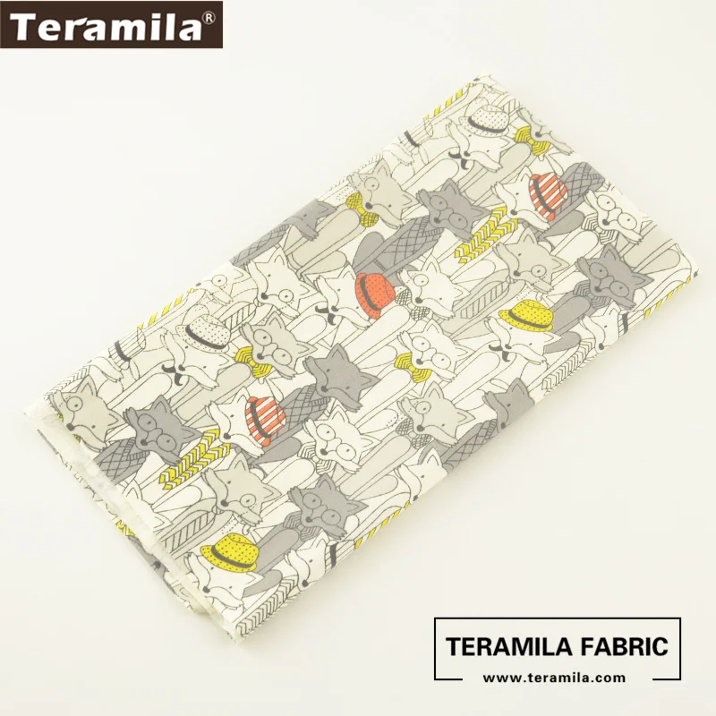 Ткань Teramila с мультяшным принтом Мистер лисы 100% хлопок домашний текстиль