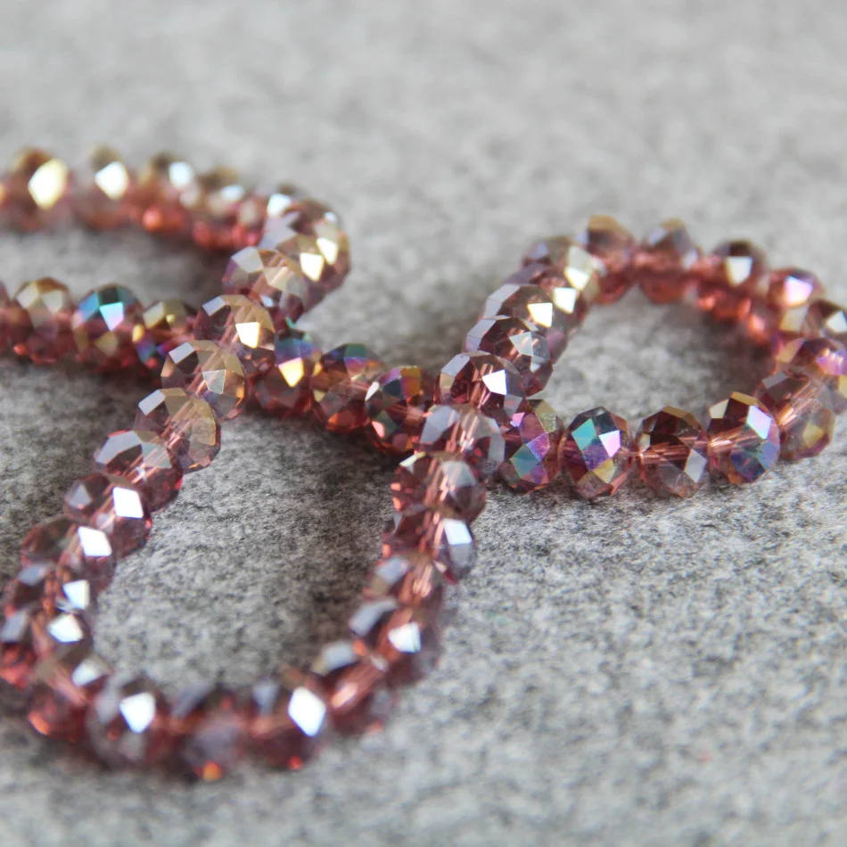 New 6*8mm Faceted Purple AB+ colorful glass Crystal beads stone loose 15inch Hand Made DIY Jewelry making design wholesale | Украшения и