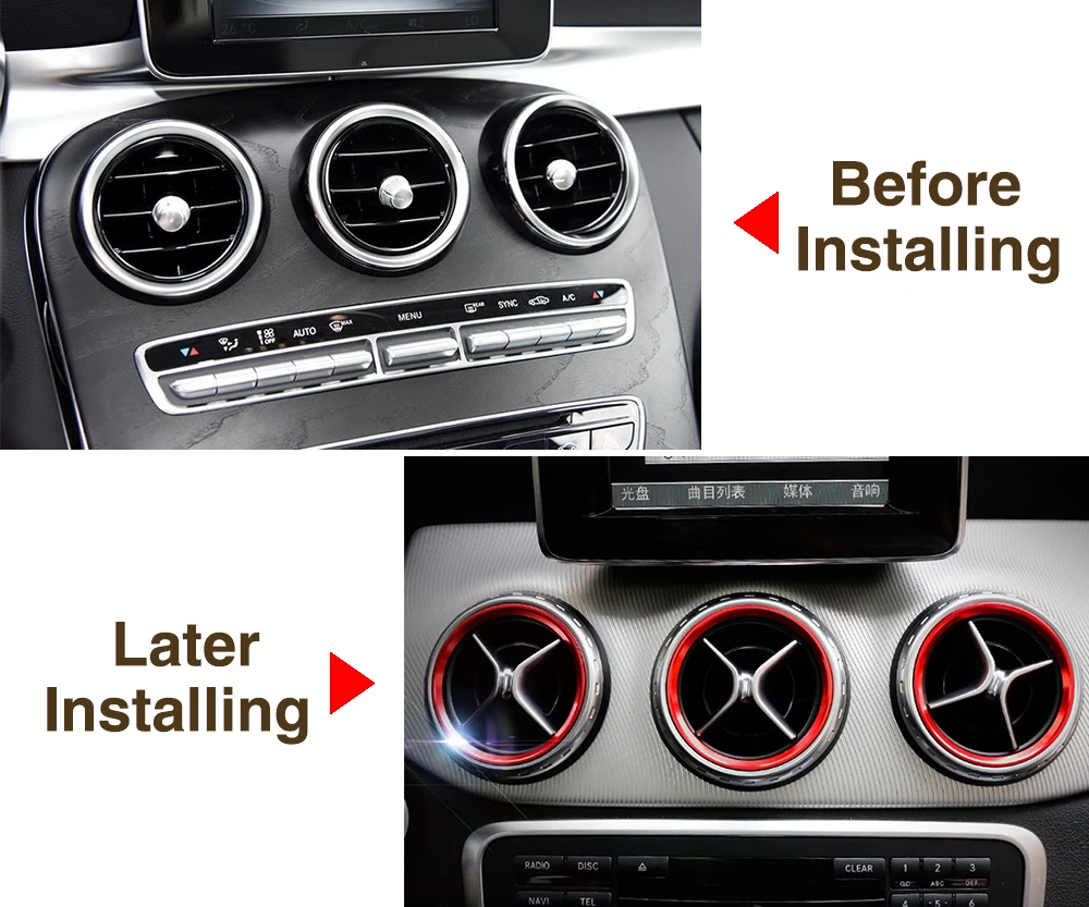 5 шт. алюминиевый сплав воздушная наклейка на розетку/приборную панель