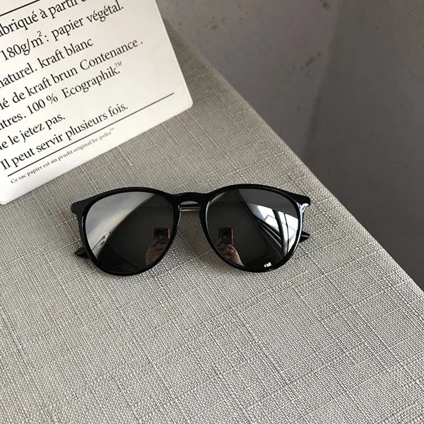 Black Silver VWKTUUN, кошачий глаз, круглые солнцезащитные очки для женщин, Модная Тонкая оправа, оттенок UV400, зеркальные очки, женские спортивные очки для вождения, винтажные очки - Цвет линз: Black Silver