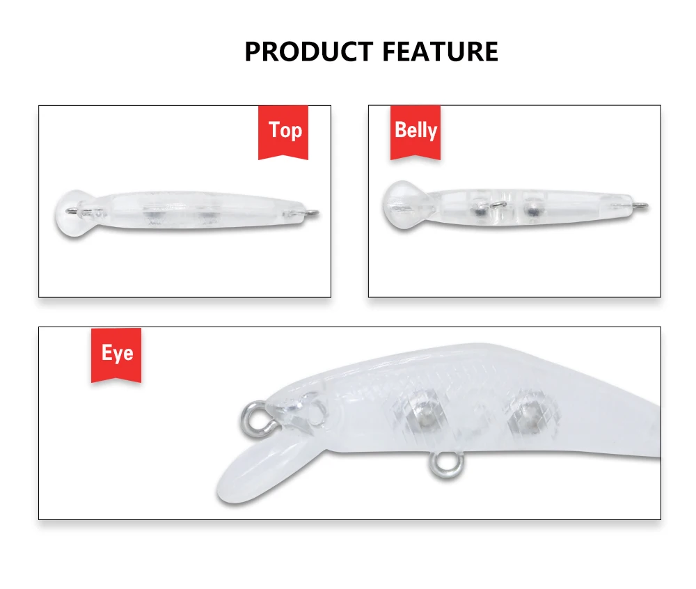 Jerry 10 шт. 45 мм 2,4 г тонущие приманки Minnow заготовки неокрашенные DIY микро сверхлегкие щипцы для рыбалки наживка для рыбы PESCA