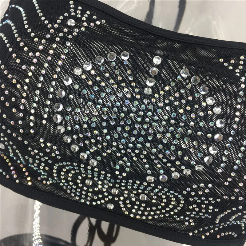 Стразы бриллиантовый сексуальный комплект из двух предметов женский короткий