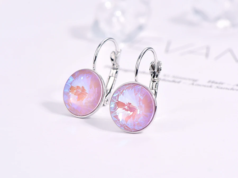 Новые модные серьги-гвоздики с кристаллами Swarovski, круглые женские серьги Bella, элегантные вечерние серьги, свадебные украшения, подарок для мамы