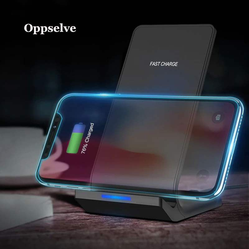 Универсальное беспроводное зарядное устройство Qi 10 Вт для iPhone X XS Max XR Samsung Note 9 S9
