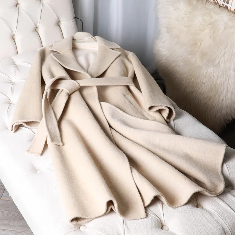 2018 пальто из 100% шерсти высококачественные кашемировые однотонные женские