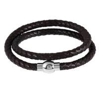 genuine leather bracelet men bangle with stainless steel clasp fashion men jewelry rock leather bracelets