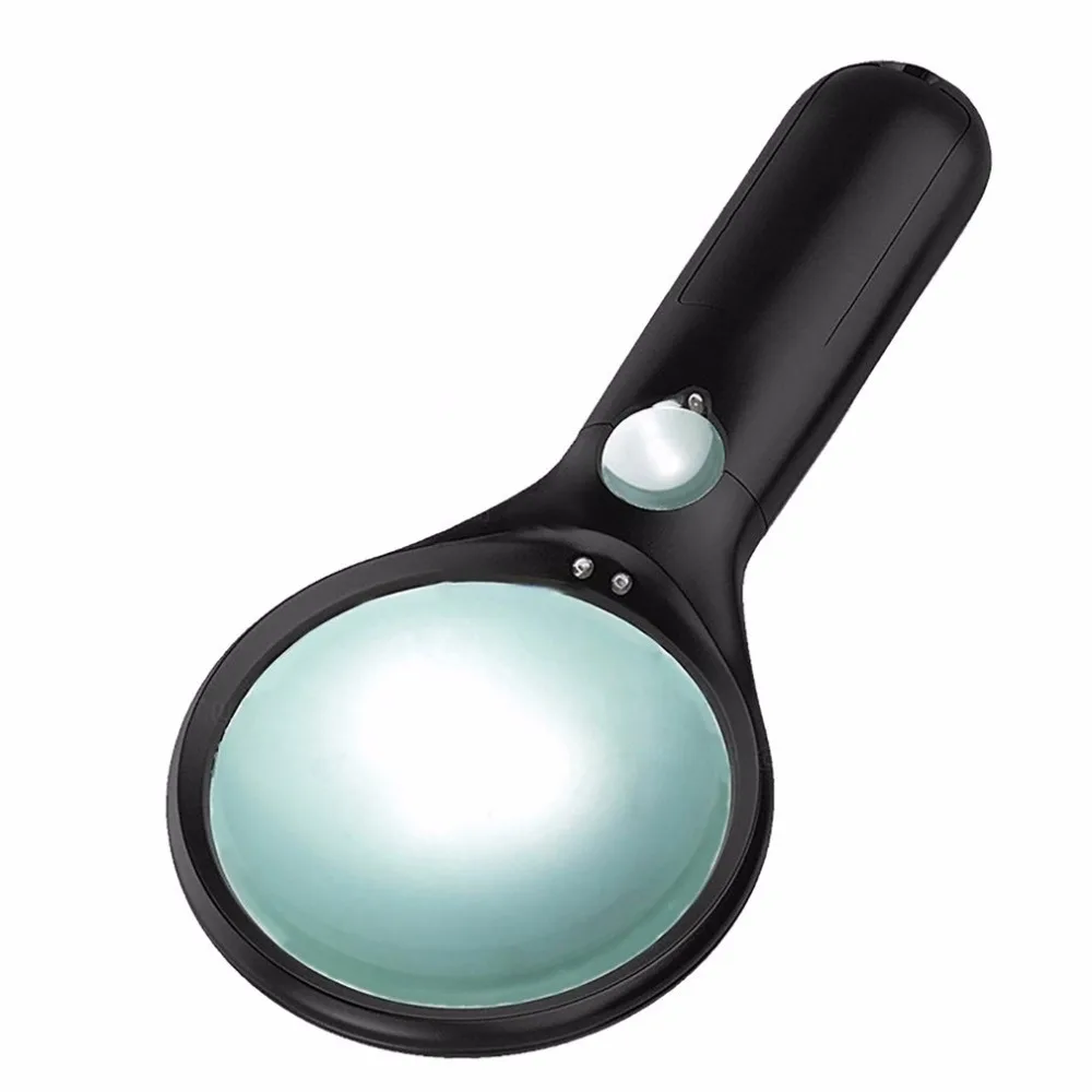 6902 подсветкой чтение удовлетворение Лупа с 3 светодиодный светильник Карманный