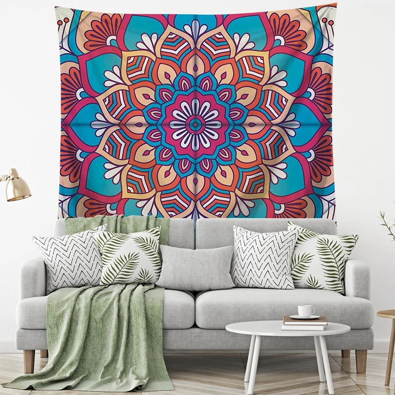 Хунбо дурмана гобелены с цветами Мандала печатных стене висит Boho Настенный Ковер