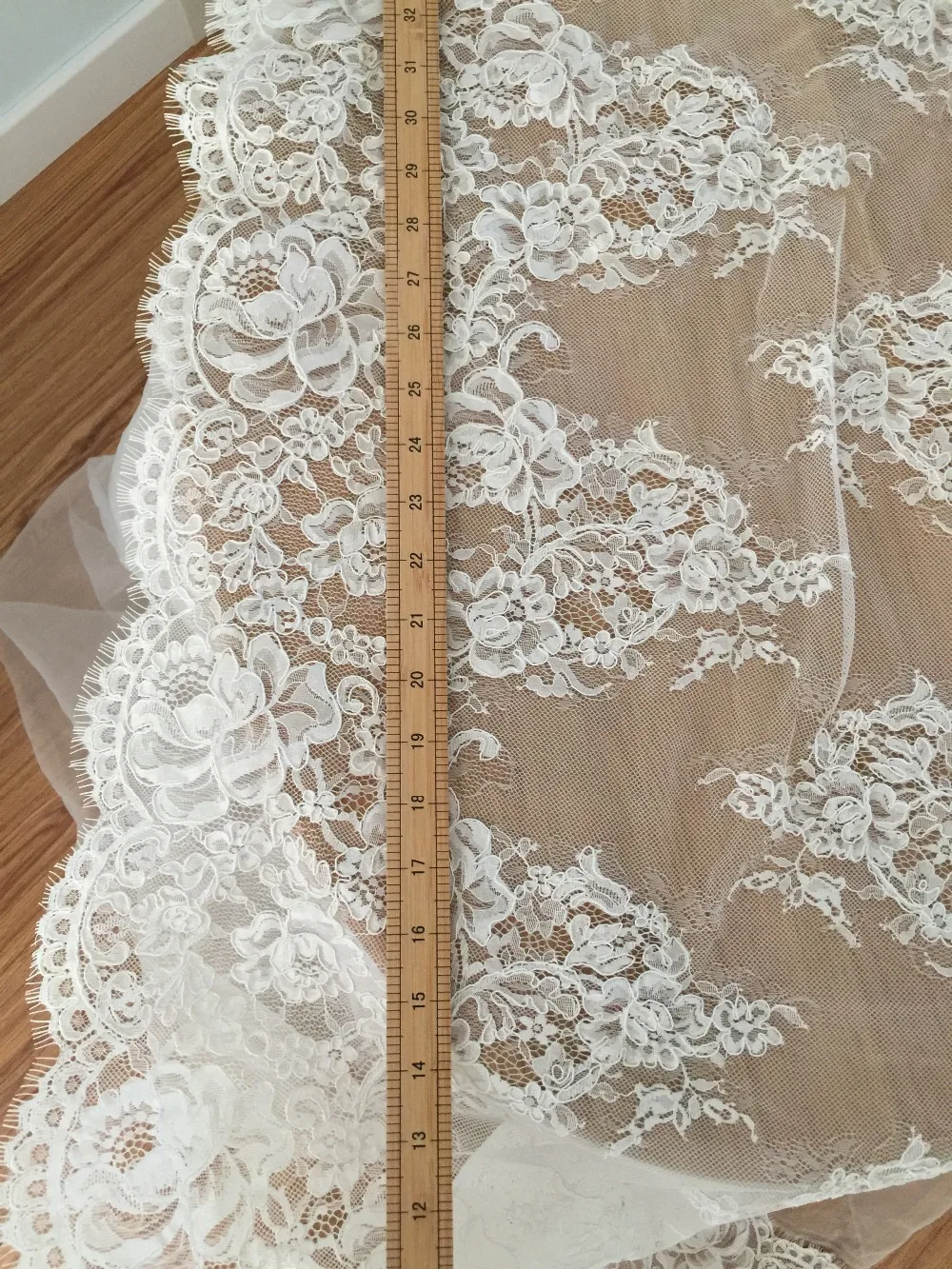3 метра Изысканная французская Кружевная Ткань Alencon с отделкой красивая