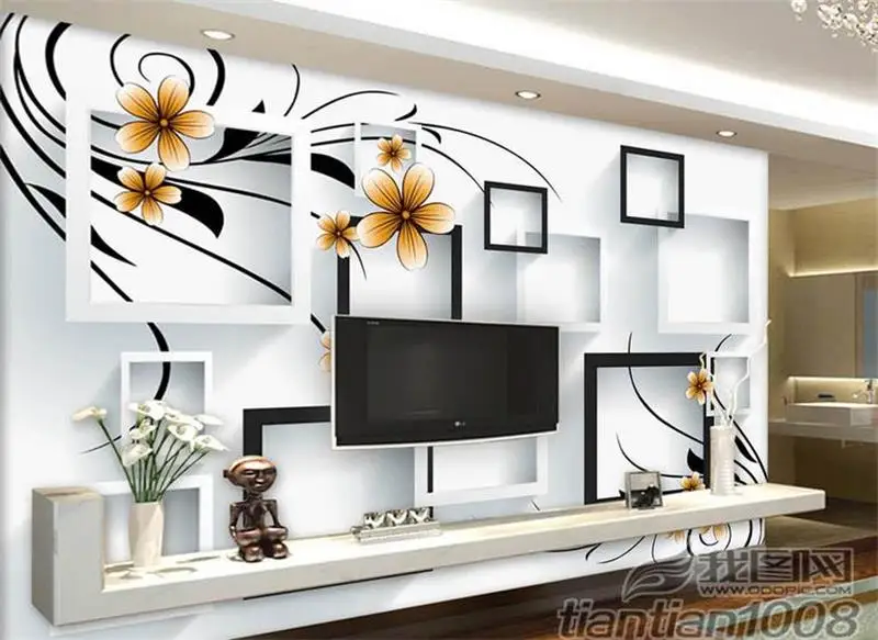 

3d фото обои на заказ настенная комната нетканый современный желтый Лепесток коробка картина Картина 3d настенные фрески обои для стен 3d