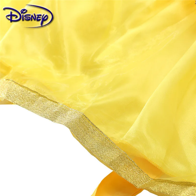 Disney Belle/Детское платье принцессы; платье принцессы с бантом и принтом для девочек