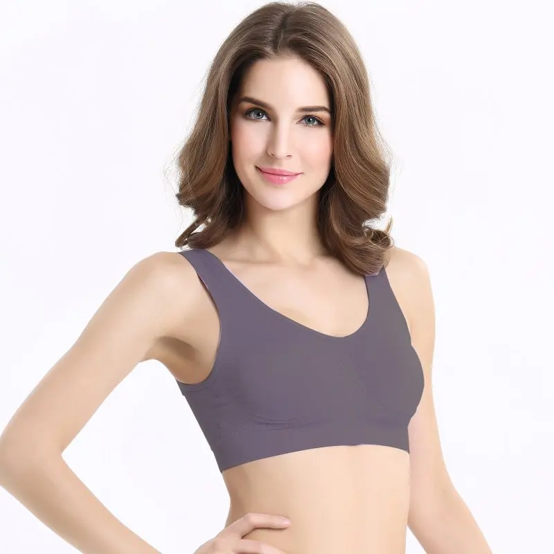 

New One-Piece Bra Women Wire Free Seamless Vest Top Bra Full Cup Non-Adjusted Straps Large Size Solid