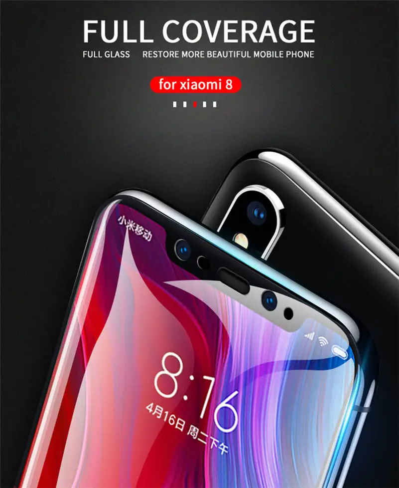 HOPCHAM полное покрытие закаленное стекло для Xiaomi Mi 5 5S Plus Mi8 8 SE Защита экрана 5X 6X A1 A2 Mix