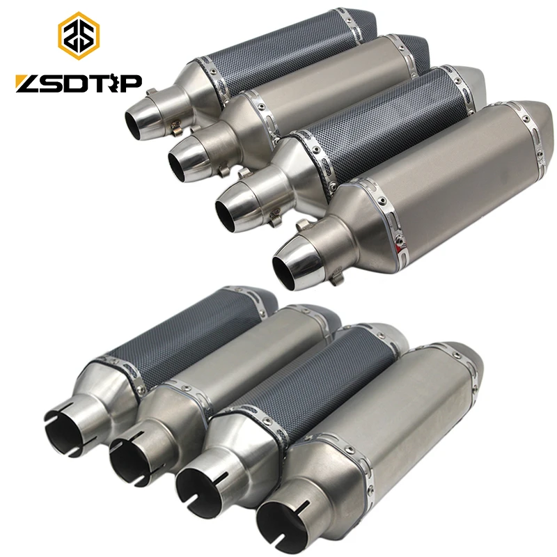 Выхлопной глушитель ZSDTRP универсальный для мотоцикла 51 мм AK Honda Kawasaki Yamaha KTM Ducati ATV R1