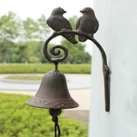 hanging couple bird welcome bell dinner bell metal crafts wall mounted door decoration jingle rustic iron for farmhousevintage