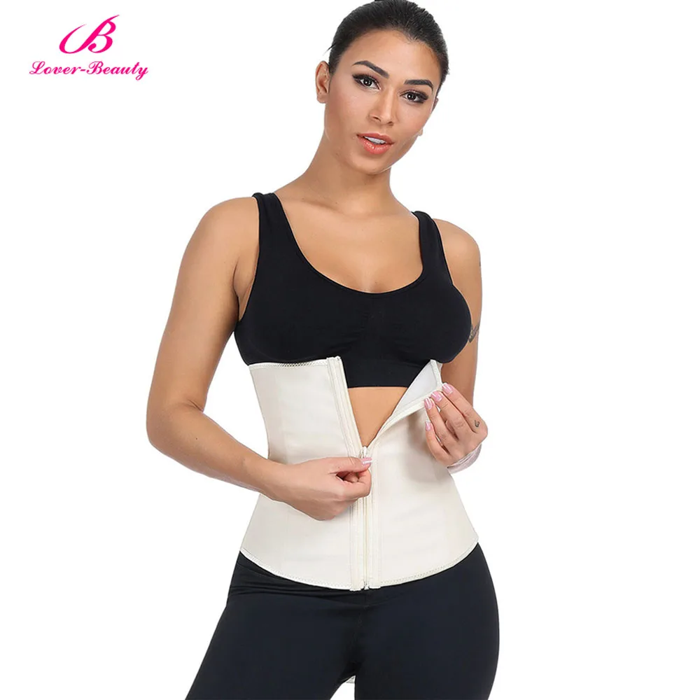 Lover Beauty Latex Waist Trainer Body Shaper Women Corsets with Zipper Shapers Cincher Corset Top Slimming Belt A | Женская одежда