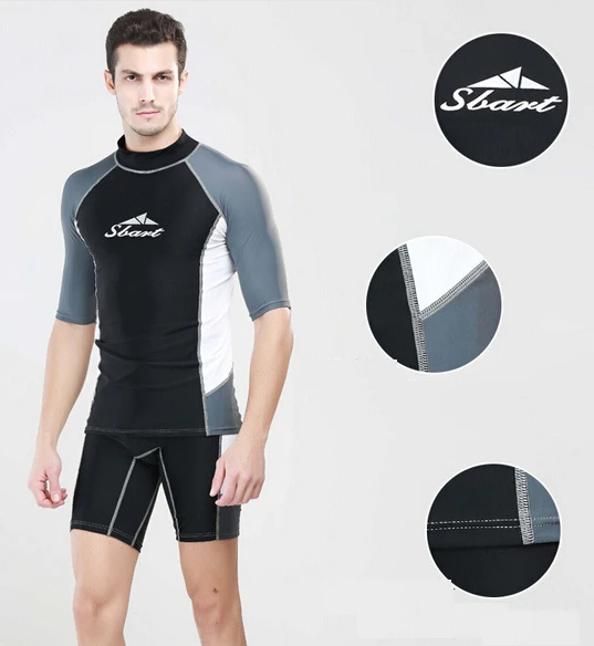 Мужской Быстросохнущий костюм для дайвинга SBART футболки с коротким рукавом
