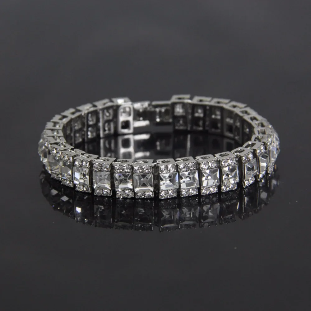 Золотой полностью Iced Out хип хоп CZ браслет мужской Циркон теннисная цепочка