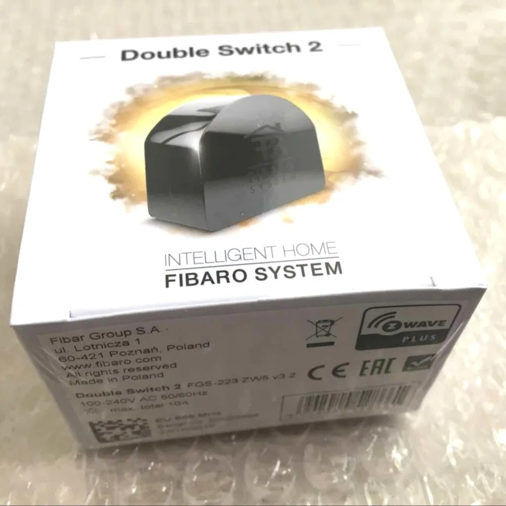 FIBARO беспроводной Z-Wave plus двойной переключатель 2 FGS-223 EU868.42MHz таймер настройки измерения энергии и мощности для выключателей
