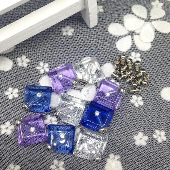 

500pcs screw cap zircon Crystal vial pendant rhinestone Miniature Perfume bottle charms name on rice art Essential oil necklace