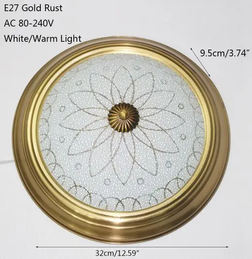 gold rust-B Винтажный промышленный потолочный светильник из железного стекла Plafonnier светодиодный потолочный светильник 220 В для гостиной, спальни, ресторана, отеля, прихожей - Цвет корпуса: gold rust-B