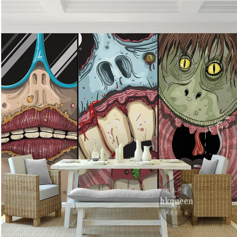 3D фото обои японский ужас анимированный мультяшный монстр мультфильм тема фон