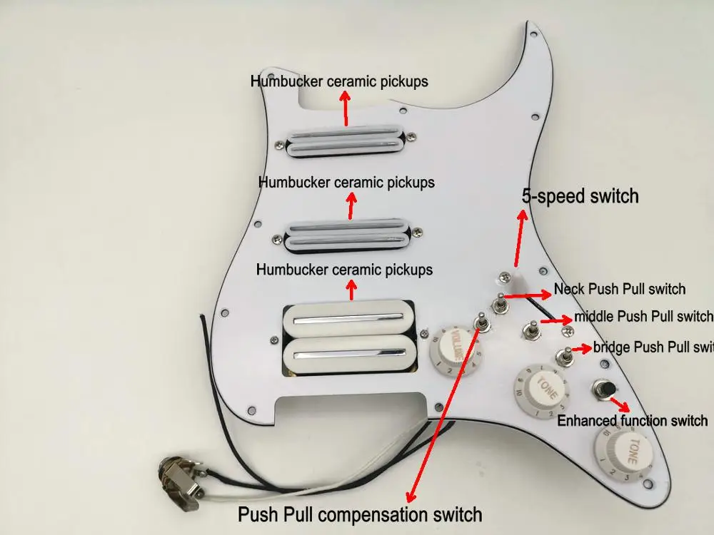 Strat гитарные звукосниматели Pickguard SSH Хамбакеры многофункциональные 20 tone switching, лучшие в мире