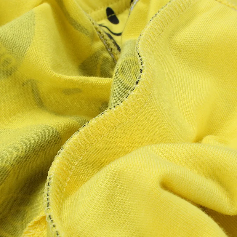 Мужское нижнее белье мягкие дышащие хлопковые трусы боксеры с принтом смайликов