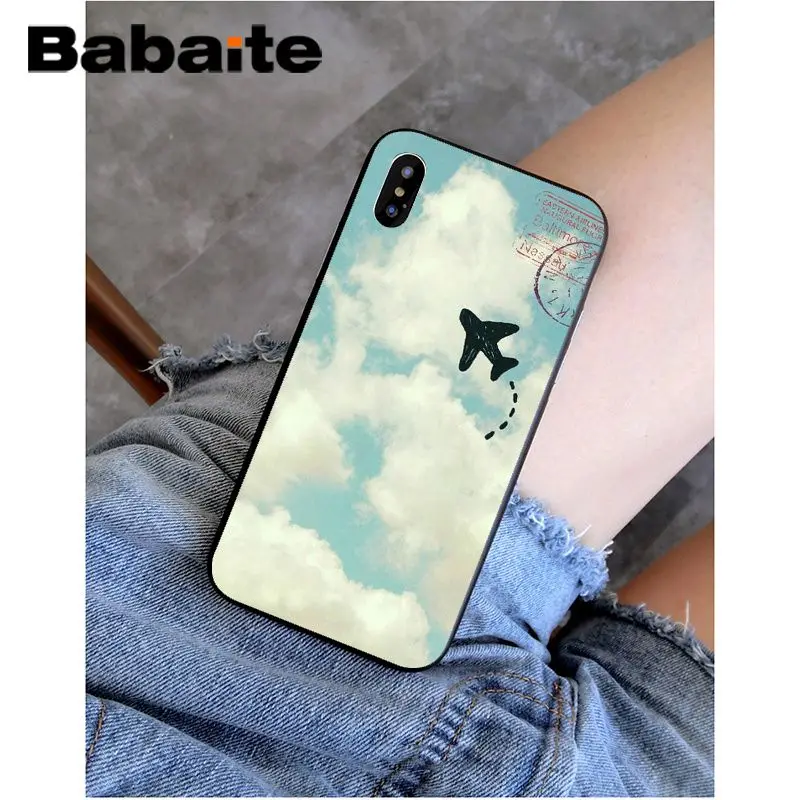 A10 Babaite самолет Путешествия Мягкий Силиконовый ТПУ чехол для телефона iPhone X XS MAX 6 6S 7 7plus 8 8Plus 5 5S XR - Цвет: A10