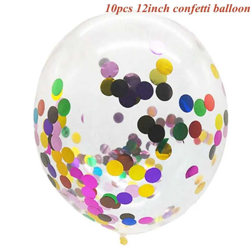 Confetti Balloons 5 Taoup 10 PCS с днем рождения воздушные шары цифры 12 дюймовый круглый воздушные шары аксессуары золотые воздушный шар "Конфетти" латекс Свадебная вечеринка Декор - Цвет: Confetti Balloons 5