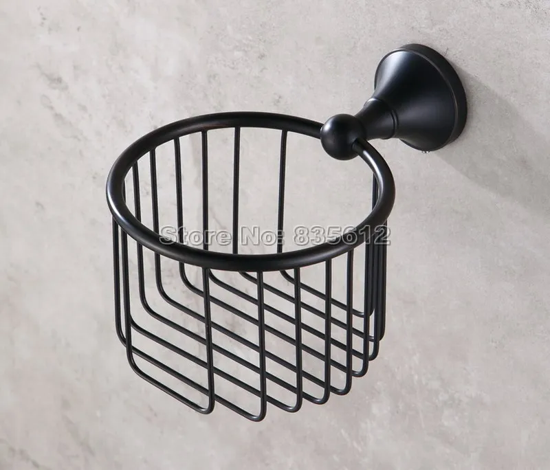 Bathroom Accessory Black Oil Rubbed Bronze Toilet Paper Holder Wall Mounted Roll Tissue Basket Wba855 | Обустройство дома