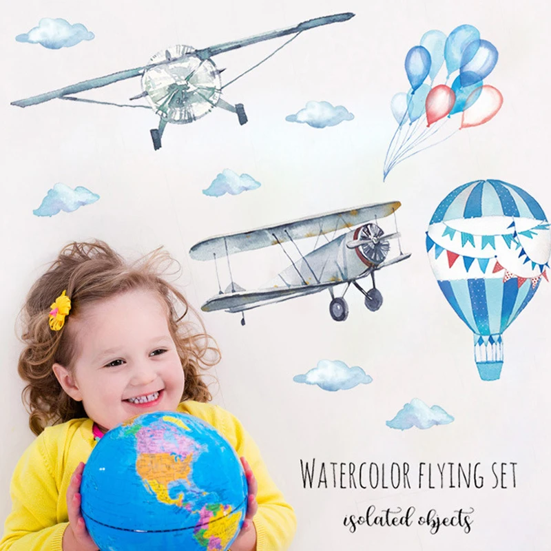 

3D airplane wall stickers for children room removable kids room cartoon wall decals kindergarten wall stickers