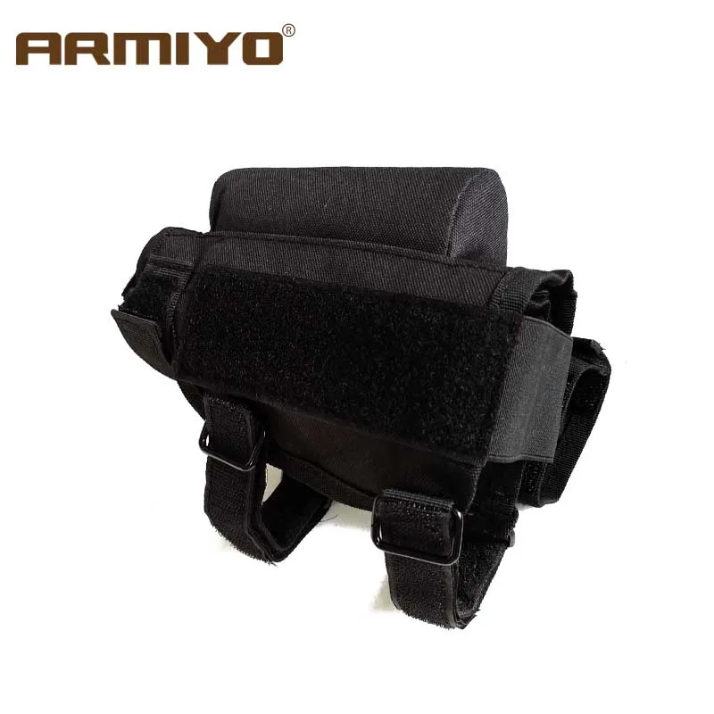 Black Armiyo Регулируемый Открытый тактический приклад винтовка щек отдых чехол пуля держатель нейлон стояк Pad патроны картриджи сумка кобура - Цвет: Black