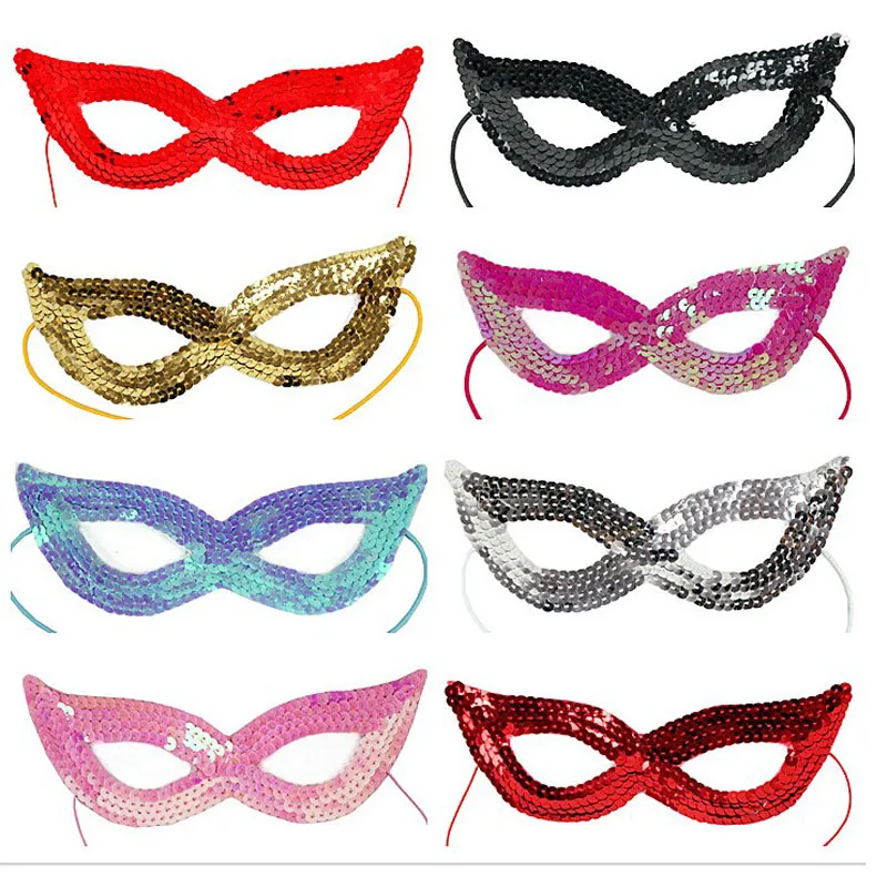 

Sexy Cat Women Sequins Eye Mask Bright Color Venetian Masquerade Ball Mask Lady Girl Party Eyewear Dress Decor Halloween