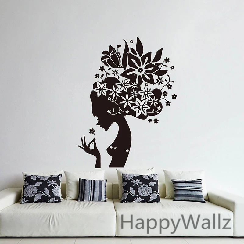 

Flower Fairy Wall Sticker Flower Lady Wall Decal DIY Flower Wall Stickers Removable Wall Decoration F13