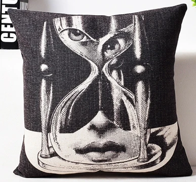 25 Fornasetti живопись лицо художественная Подушка Чехлы Европейский Винтаж красота лица глаза губы подушка «Корона» Чехол диван льняная наволочка - Цвет: 25