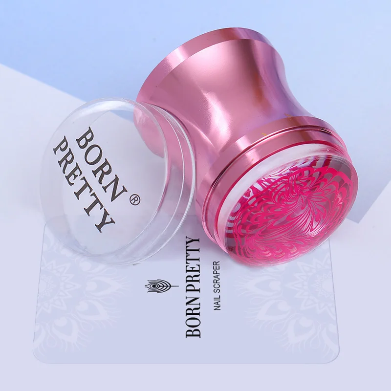 BORN PRETTY 2 шт Розовое золото металлическая ручка набор штампов силиконовый
