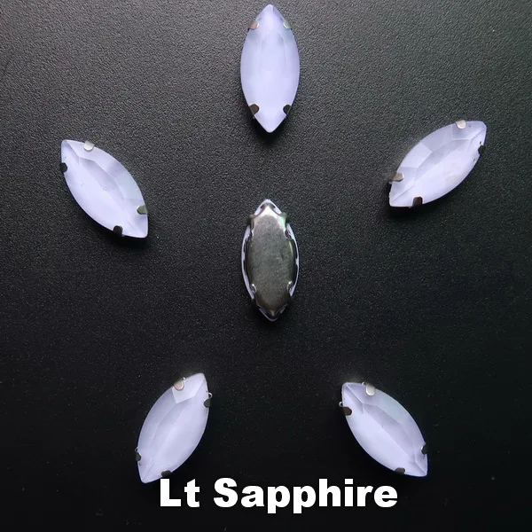 A6 Lt Sapphire Желе конфеты AB цвета стекло кристалл серебро коготь настройки 7*15 мм Navette Маркиза Форма пришить Стразы Бисер свадебное платье diy - Цвет: A6 Lt Sapphire
