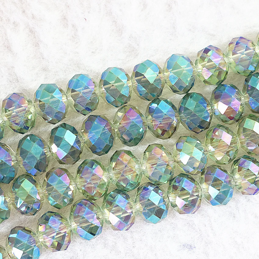 

4*6mm high quality multicolor AB crystal glass beads for jewelry making 98pcs/strand faceted rondelle abacus spacers beads B673