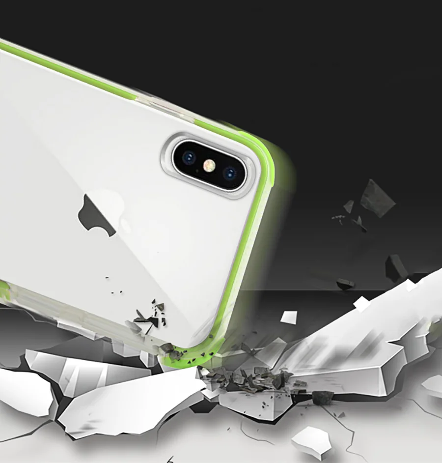 Полная защита анти-шок ударопрочный 2 в 1 Броня прозрачный мягкий чехол для iPhone X