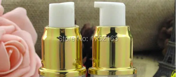 50 мл матовое стекло пресс-насос бутылки с блестящим золотой флакон помпой пустые