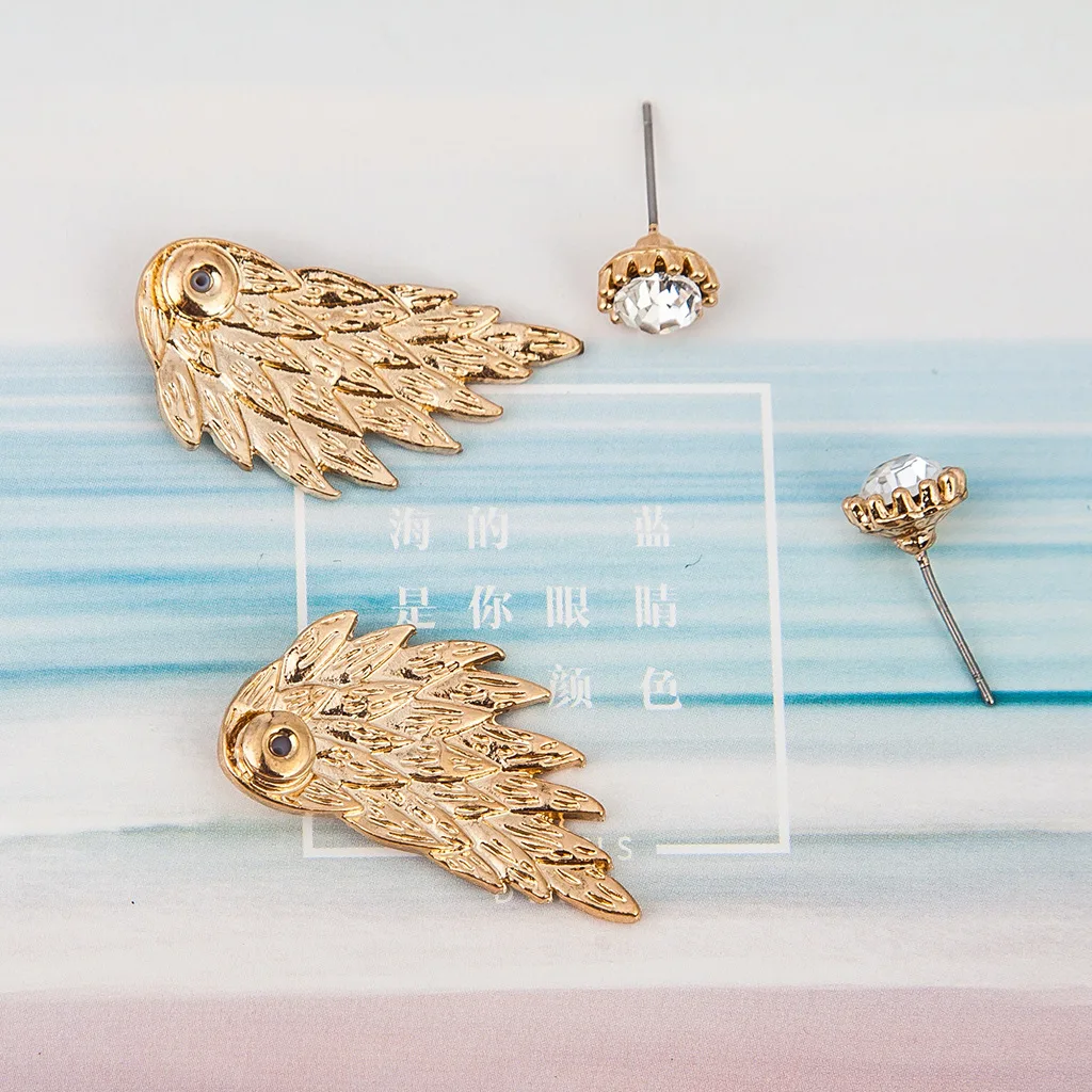 2017 двухцелевые серьги в виде крыльев Ангела ретро стерео из камня сплав металл