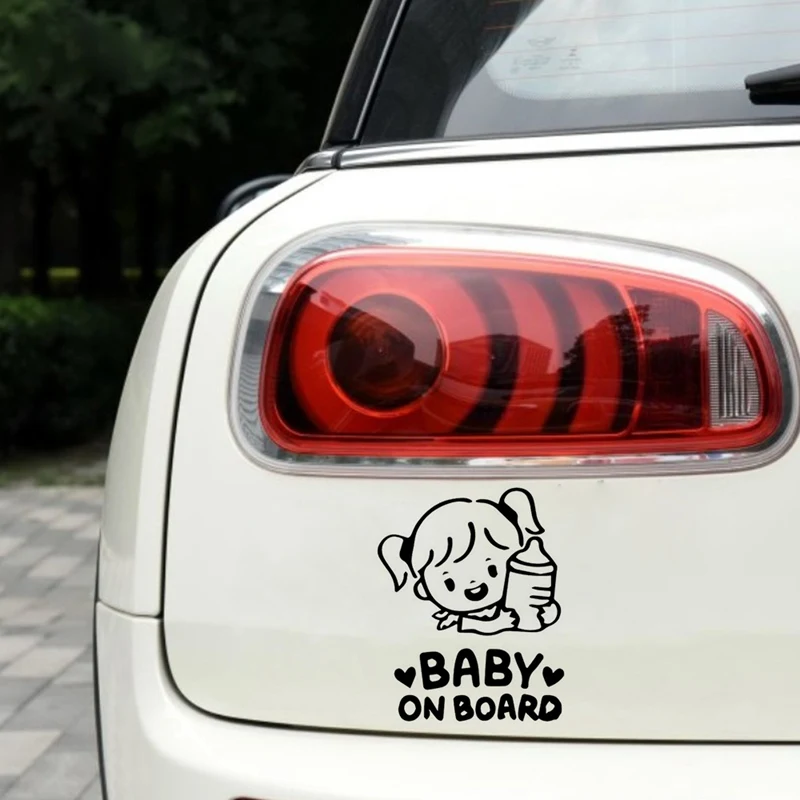 

window Sticker 3D Baby On Board 12.7*16CM Funny window Decal Reflective Laser Vinyl window Sticker 3D window Styling Black Silve