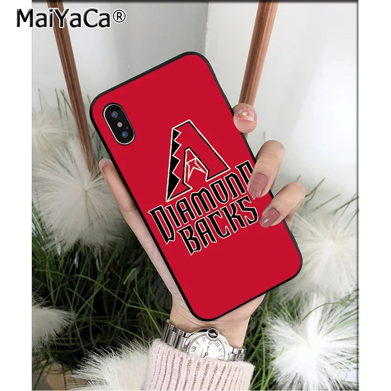 MaiYaCa Arizona Diamondbacks TPU Мягкий силиконовый черный чехол для телефона Apple iPhone 8 7 6 6S Plus X XS