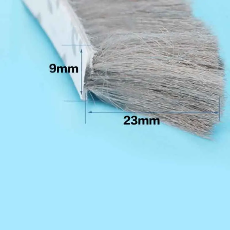 

5m x 9mm x 23mm self adhesive aluminium window door brush seal strip weatherstrip draught excluder