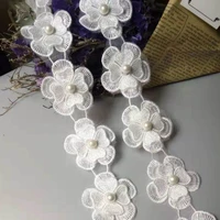 10x white pearl flower diy soluble wedding lace lace trim knitting embroidered handmade patchwork ribbon sewing craft 4 5cm