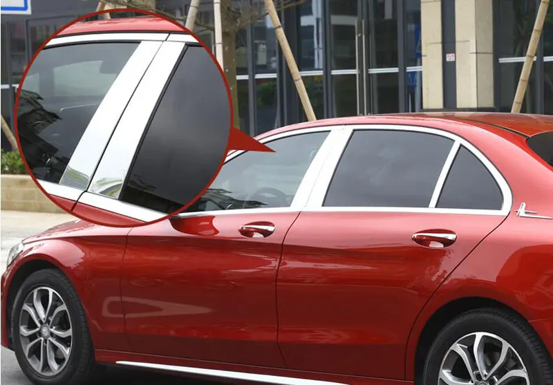 Для Mercedes Benz C Class W205 C180 C200l C300l 2015 17 автомобильный Стайлинг полированный алюминий B