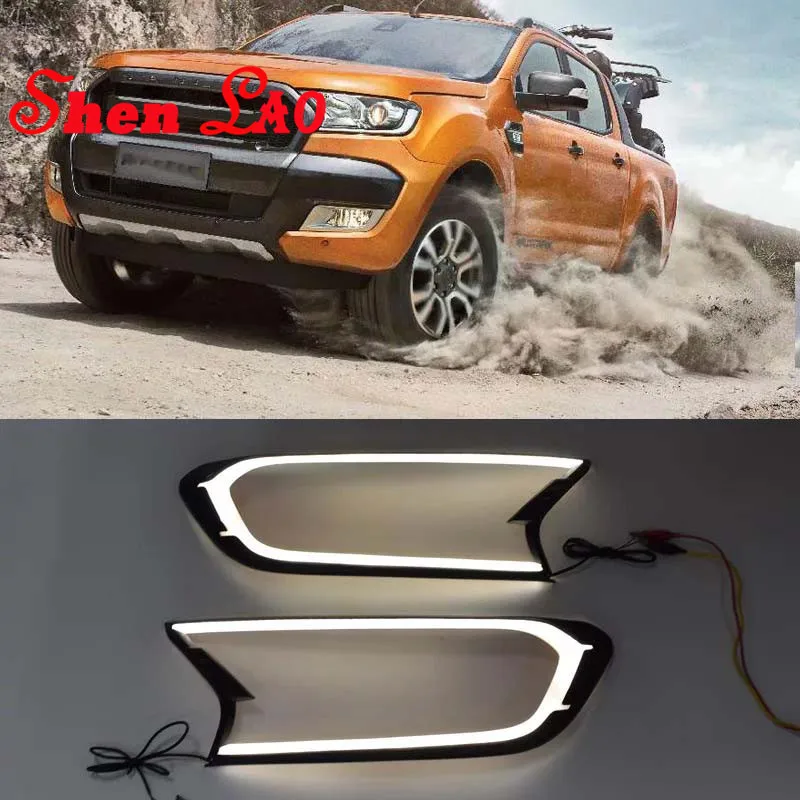 ShenLao для Ford Ranger 2016 2017 2018 1 пара светодиодный дневные ходовые огни дневной сигнал